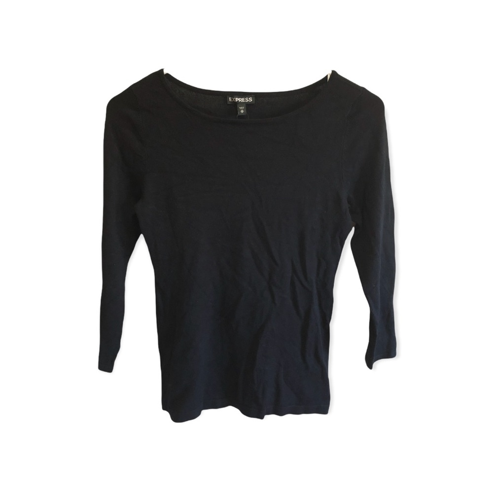 Express 3/4 sleeve black top - XS